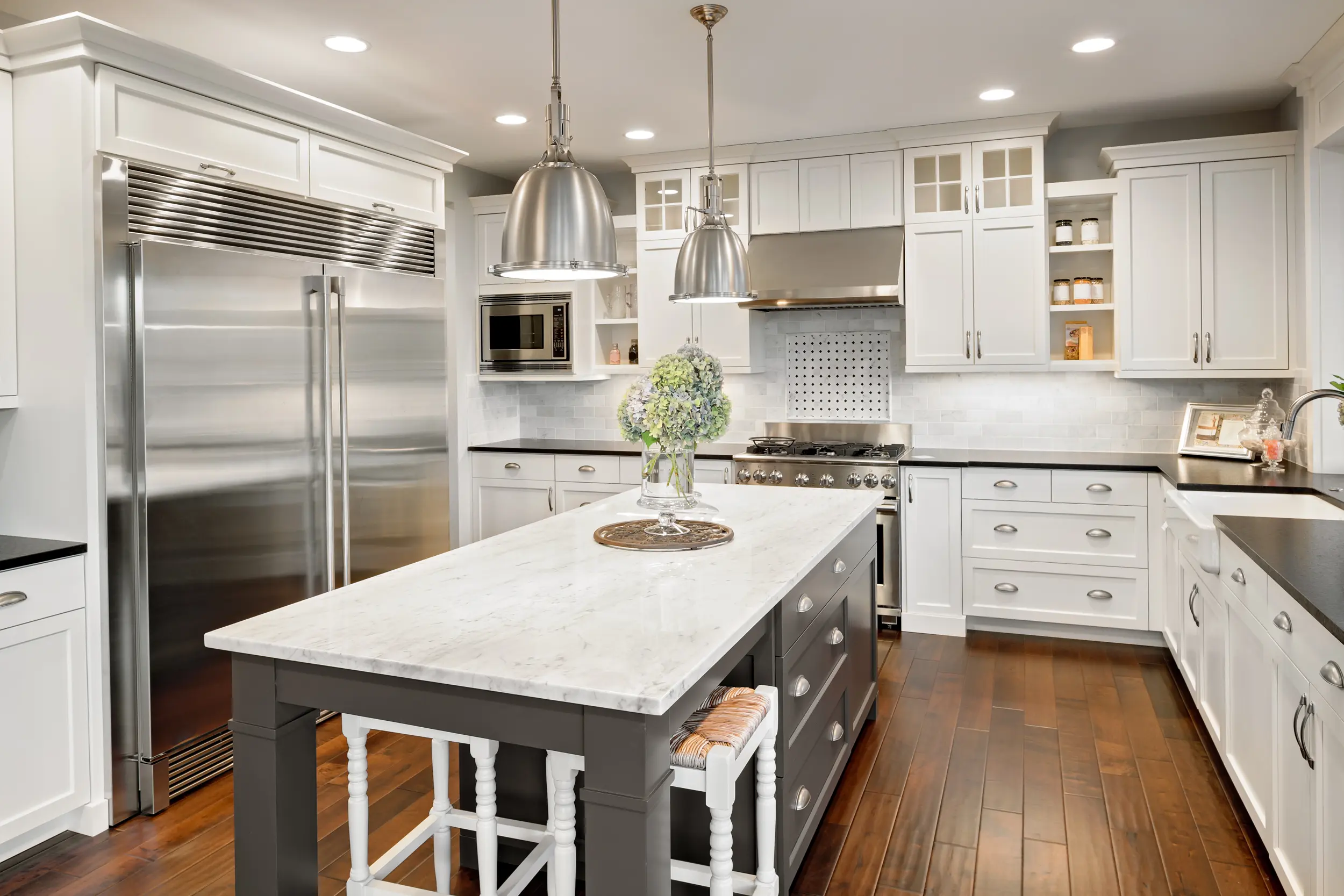 new furnished kitchen in luxury home